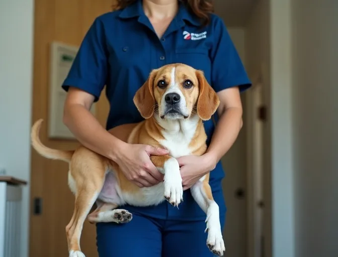 Technician respectfully transporting a deceased dog in Sunshine